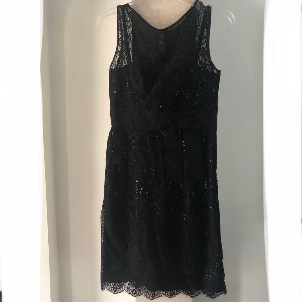 Tahari ASL Elegant Black Lace Short Evening Dress - Picture 2 of 5